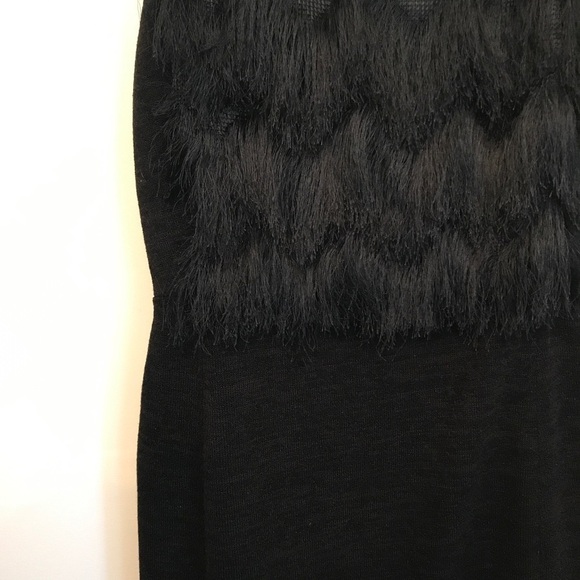 Banana republic black fringe strapless dress sz 4 - Picture 3 of 6